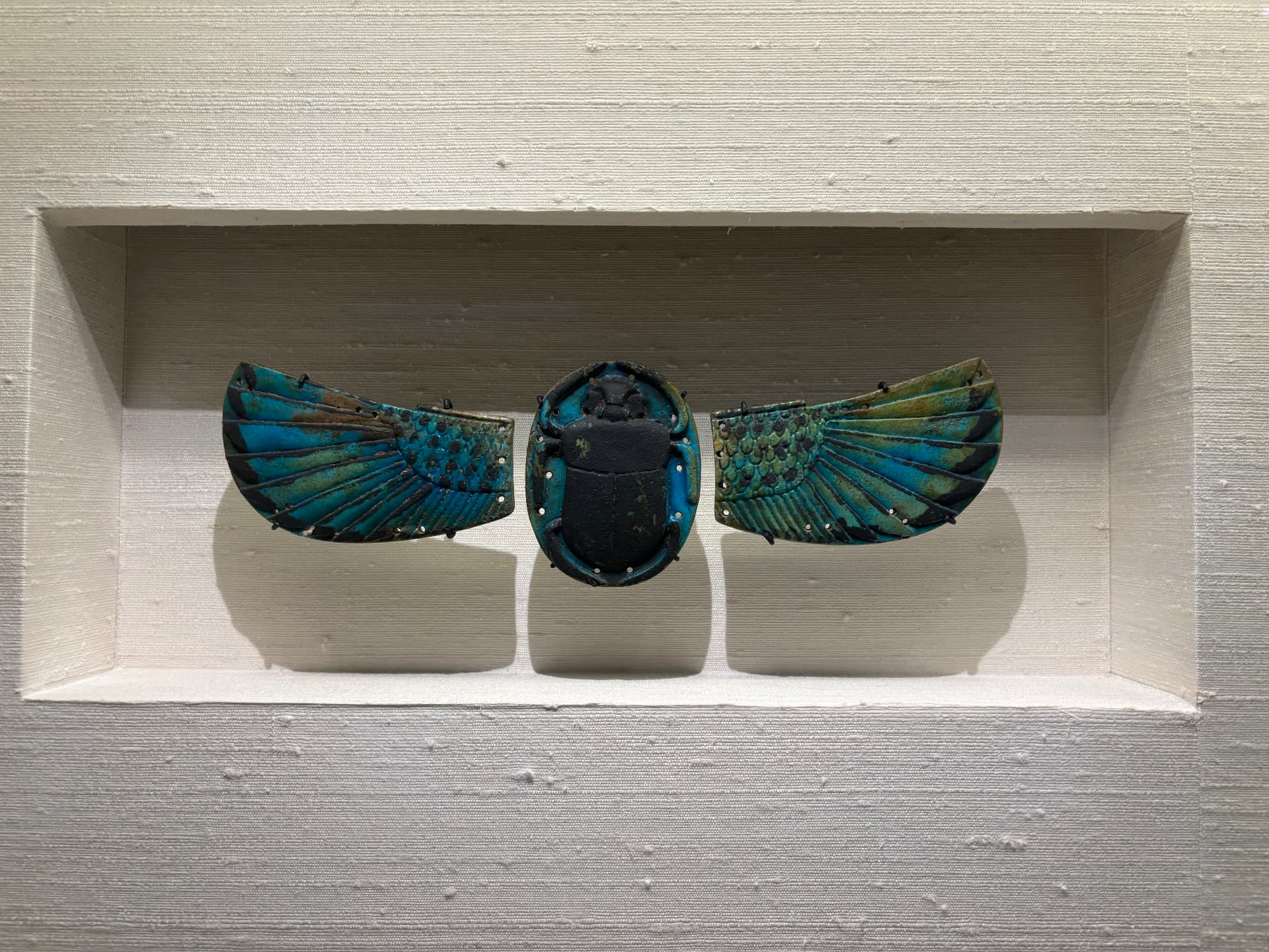 Scarabée ailé égyptien en faïence verte, Musée Gulbenkian, Lisbonne